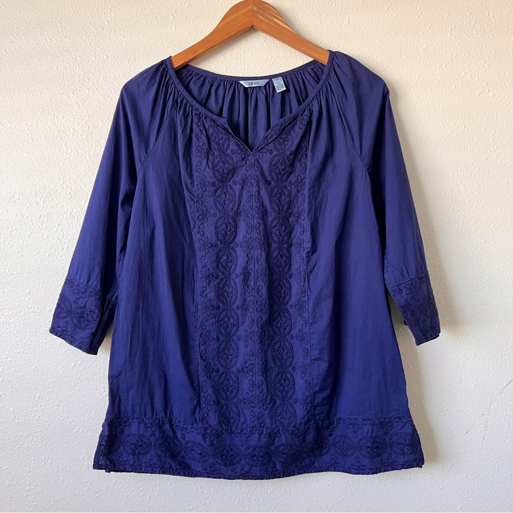 Izod | Cobalt Blue Tunic Blouse Size Small P